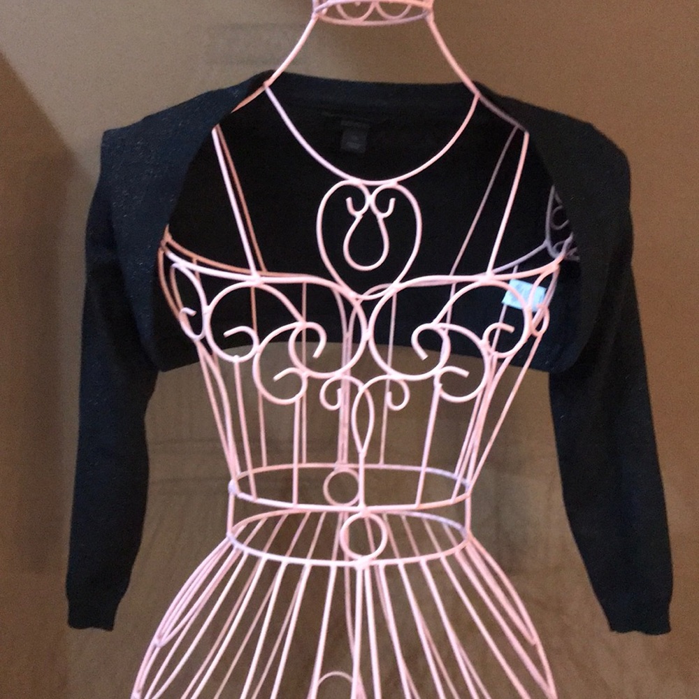 Express Black shrug with shimmer